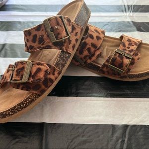 Girls leopard print sandals